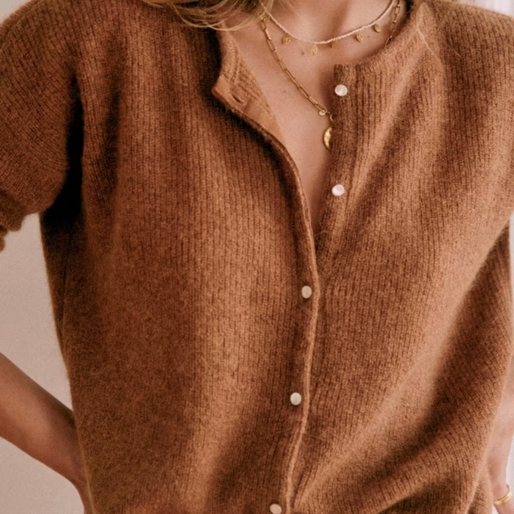 Sezane Gaspard Cardigan in Camel XXS